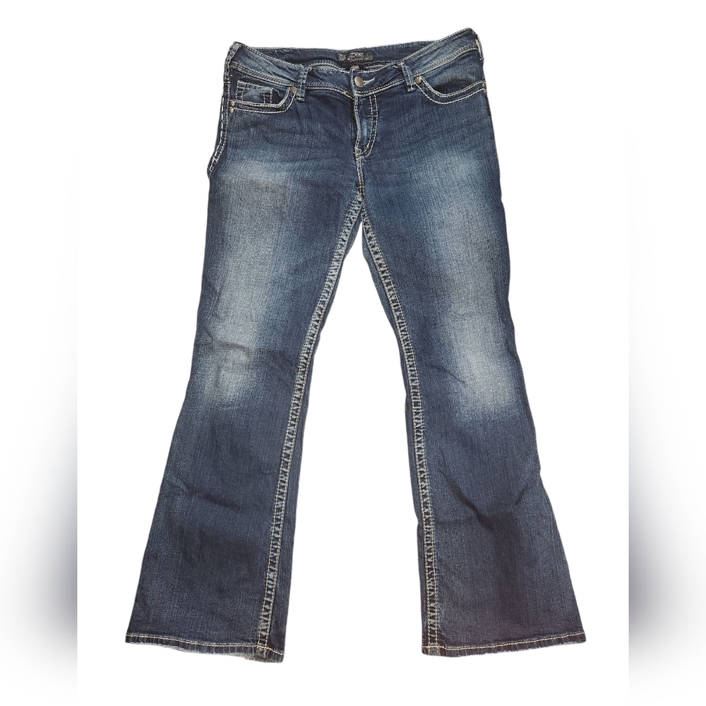 33X32 Silver Brand Suki Bootcut Jeans